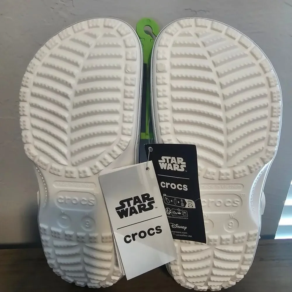 Star Wars R2-D2 Crocs Classic Clog W Sz 9 M7 White Droid SciFi Action Lucus Film - Picture 6 of 14